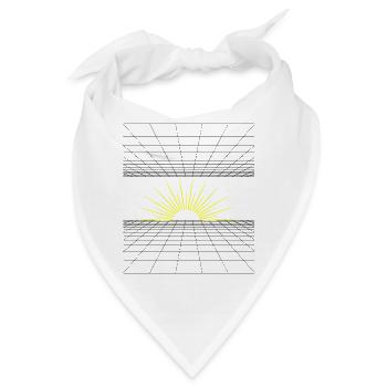 Sonnenaufgang im Raster - Bandana - Weiß - Vorne