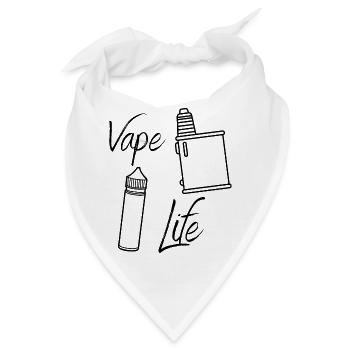 Vape Life - Vaping - Dampfen - Dampfmaschine - Bandana - Weiß - Vorne