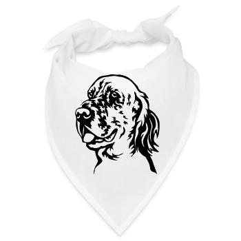 Englischer Setter Kopf - Bandana - Weiß - Vorne