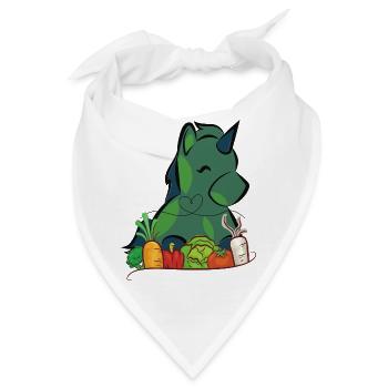 Veggie Einhorn - Bandana - Weiß - Vorne
