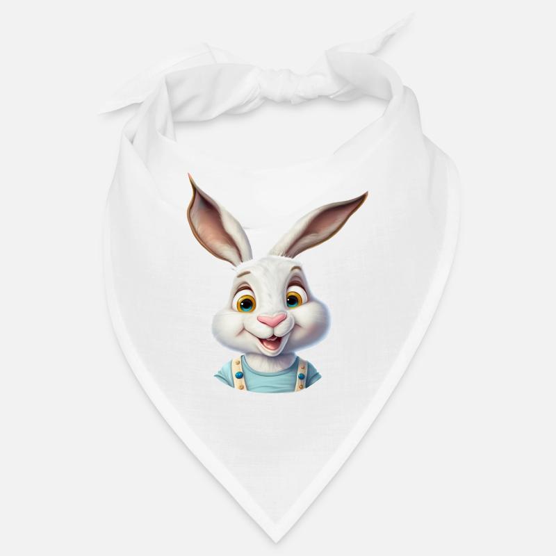 Lapin heureux - Bandana - blanc
