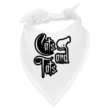 cats and tats Zitat - Bandana - Weiß - Vorne