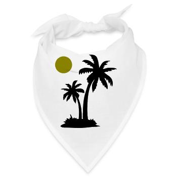 Palmen - Bandana - Weiß - Vorne