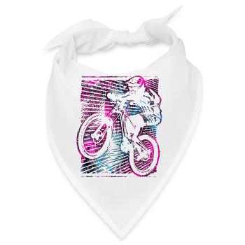 MTB Magenta Mountainbike - Downhill Mountainbiker - Bandana - Weiß - Vorne