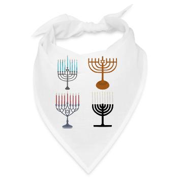 Chanukka Menora Chanukiah Judentum Jude Religion - Bandana - Weiß - Vorne