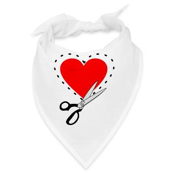 Muster schneiden rotes Herz - Bandana - Weiß - Vorne