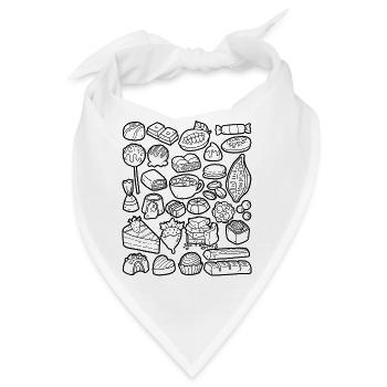Schokolade - Doodles - Kakao, Pralinen, Schoko - Bandana - Weiß - Vorne