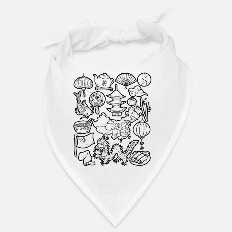 China - Doodle Illustration Bandana