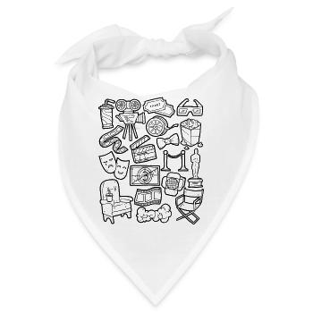 Kino - Doodles - Filme, Leinwand, Popcorn - Bandana - Weiß - Vorne