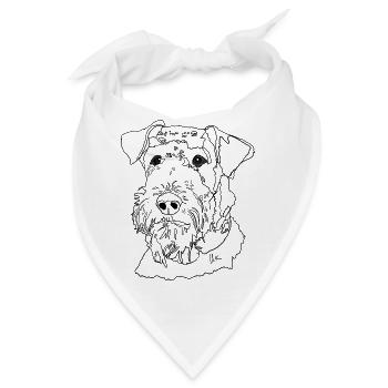 Airedale Terrier - Bandana - Weiß - Vorne