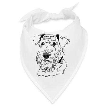 Airedale Terrier - Bandana - Weiß - Vorne