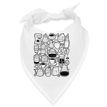 Kaffee Bohne Barista Cappuccino Latte Coffeeshop - Bandana - Weiß - Vorne