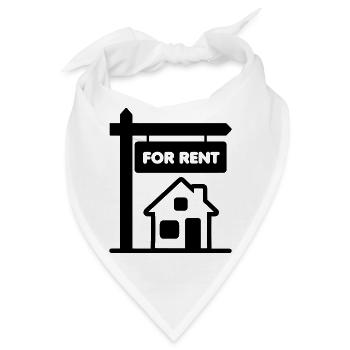 Transparentes Schild zur Miete - Bandana - Weiß - Vorne