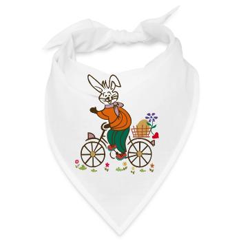Osterhase, Osterei, Osterfest - Bandana - Weiß - Vorne