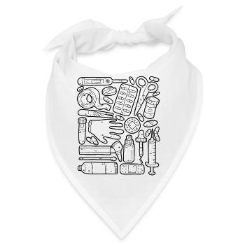 Erste Hilfe Doodles Verbandskasten Medizin - Bandana - Weiß - Vorne