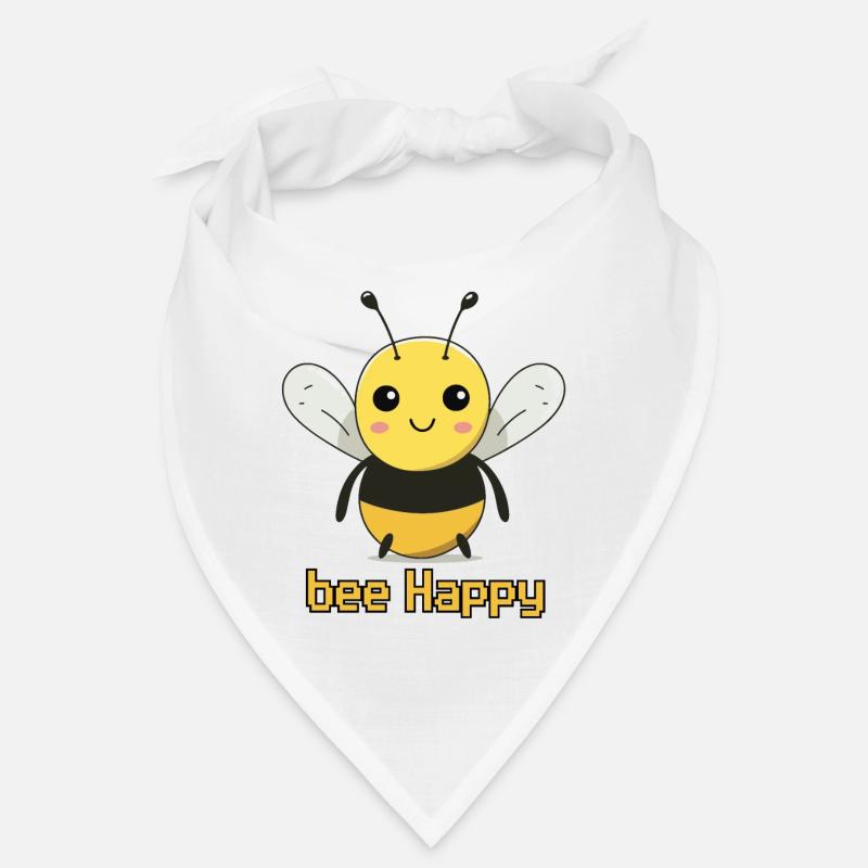 bee Happy - Bandana - white