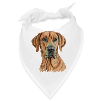 Rhodesian Ridgeback - Bandana - Weiß - Vorne