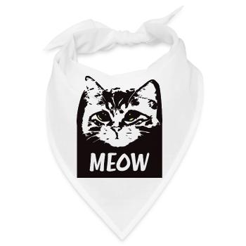 Miau-Katze - Bandana - Weiß - Vorne