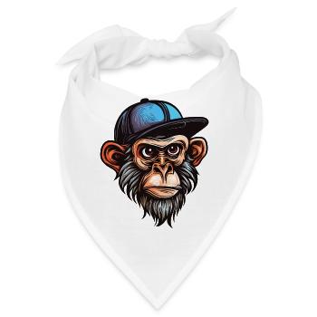 Lustiger Affe - Bandana - Weiß - Vorne