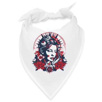 Amerikanische Folklore - Bandana - Weiß - Vorne
