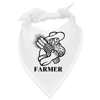 Bauer, Bauer, Landwirt - Bandana - Weiß - Vorne
