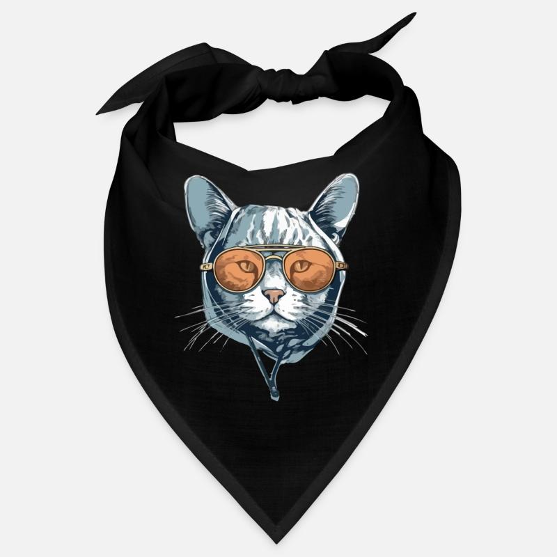 Die Katze mit Brille Bandana