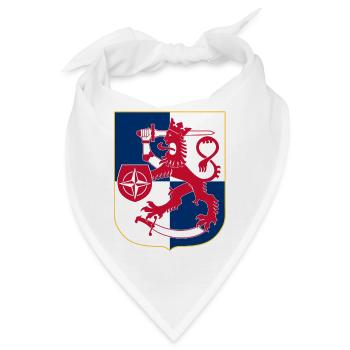 Finnland Löwenwappen, Schild mit NATO-Logo - Bandana - Weiß - Vorne