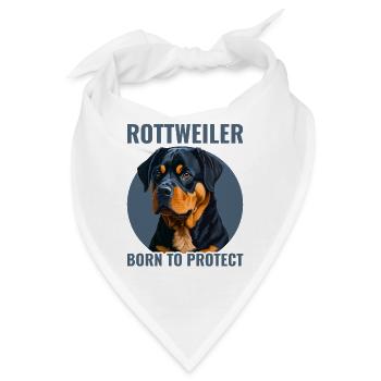 Rottweiler Rottie - Born to protect - Bandana - Weiß - Vorne
