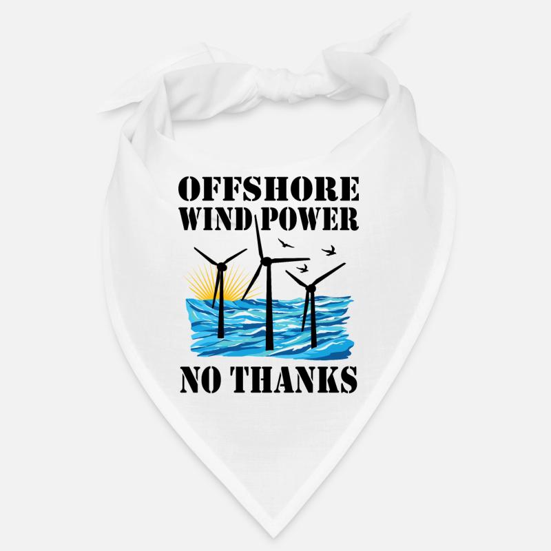 Offshore Wind Power No Thanks - Bandana - white
