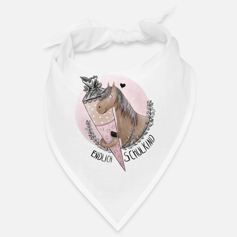Endlich Schulkind Pferd mit Schultüte Bandana