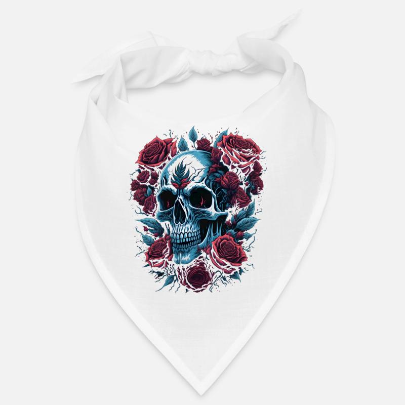 Crâne avec des fleurs de roses Bandana