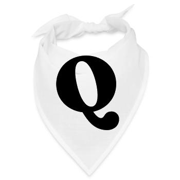 Buchstabe Q - Bandana - Weiß - Vorne