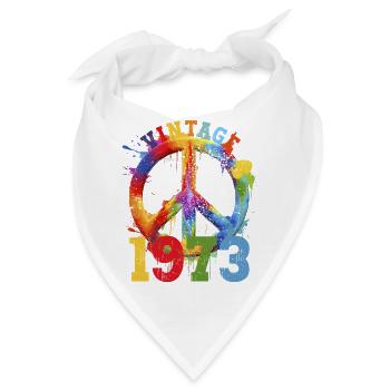 Vintage Peace Regenbogen 1973 Splash - Bandana - Weiß - Vorne