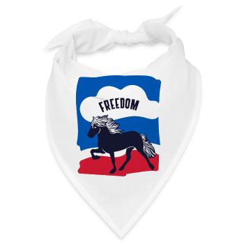 Islandpferd Reiter Tshirt FReiheit Tölt Grafik - Bandana - Weiß - Vorne