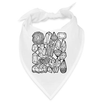 Kristalle Edelsteine Mineralien Diamanten - Bandana - Weiß - Vorne