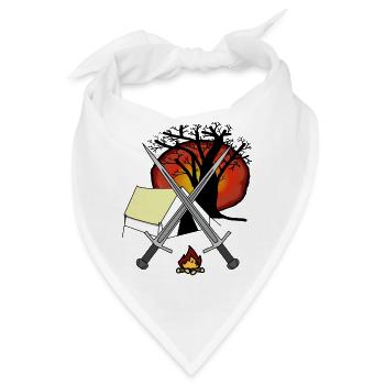 Mittelalter Camp Lager Krieger Schwerter Krieger - Bandana - Weiß - Vorne