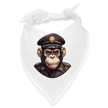 Polizei Schimpanse - Bandana - Weiß - Vorne