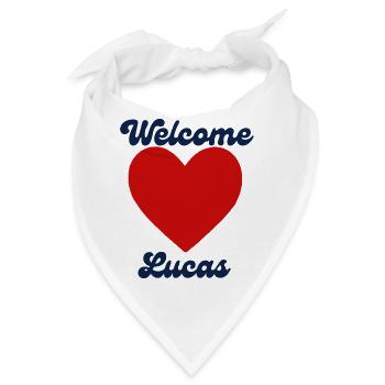Lucas herzlich willkommen - Bandana - Weiß - Vorne