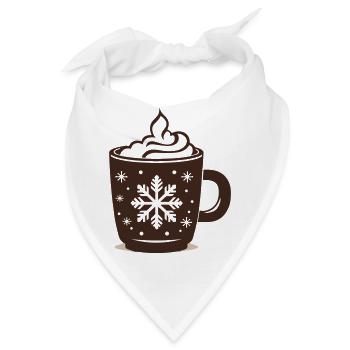Weihnachten mit heißer Schokolade - Bandana - Weiß - Vorne