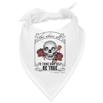 Hamlets Zitat "Sei wahr" dunkle akademische Welt -var.2 - Bandana - Weiß - Vorne