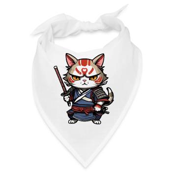 Samurai-Katze #7 - Bandana - Weiß - Vorne