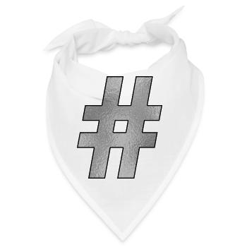 Hashtag Silber - Bandana - Weiß - Vorne