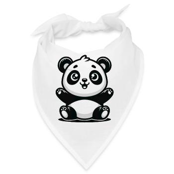 Spielerischer Panda - Niedliches Tierdesign - Bandana - Weiß - Vorne