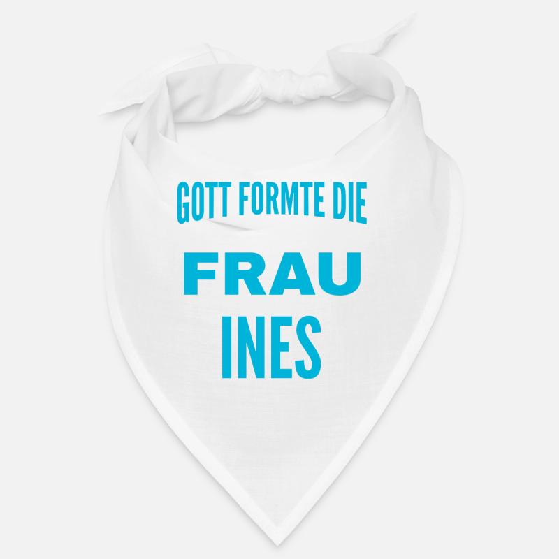 Ines Name Design - Bandana - Weiß