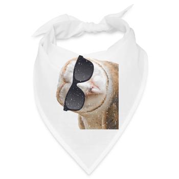 Cool Bird Uhu Kuckuck Kauz Käuzchen Sonnenbrille - Bandana - Weiß - Vorne