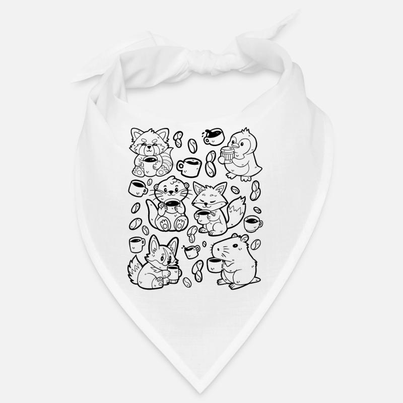 Kaffee Doodle: Capybara, Fuchs, Corgi, Otter Bandana