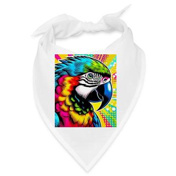 Papagei Pop Art - Bandana - Weiß - Vorne