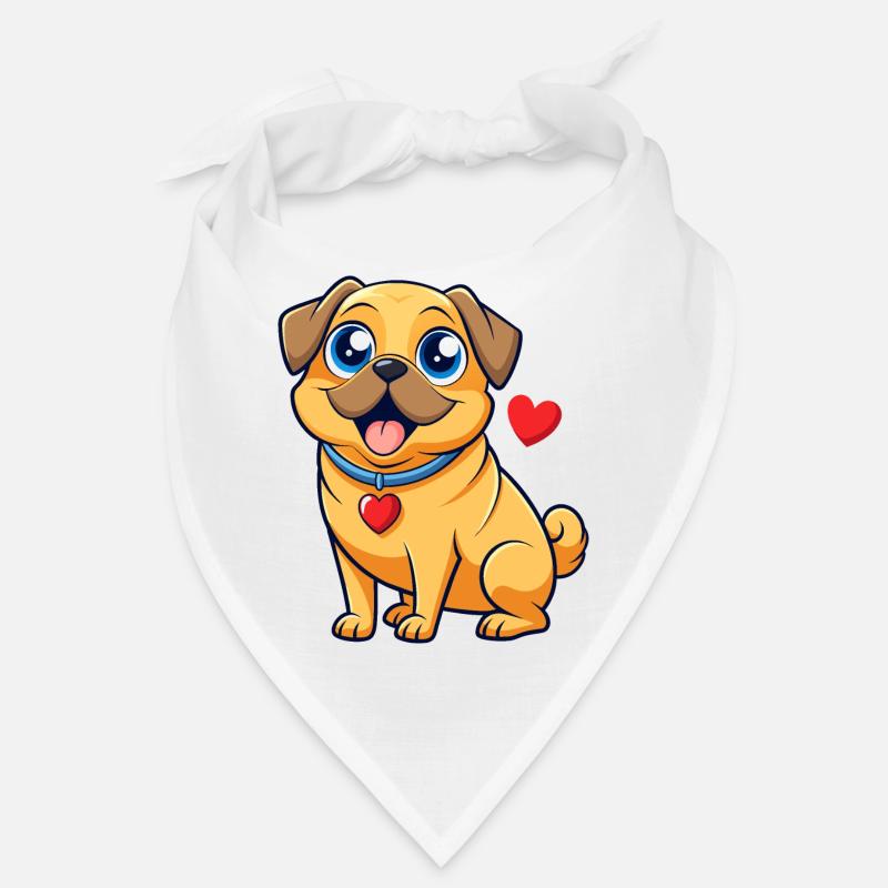 Affectionate Puggle Digital Art Bandana