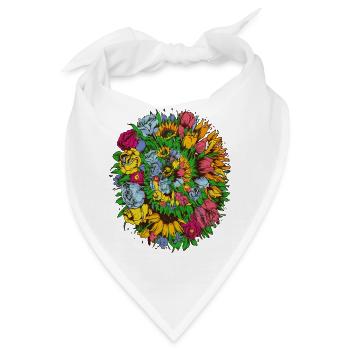 Garten Blumenstrauß - Bandana - Weiß - Vorne