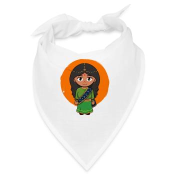 Indien Inder Hindu Stolz Flagge Land I Geschenk - Bandana - Weiß - Vorne